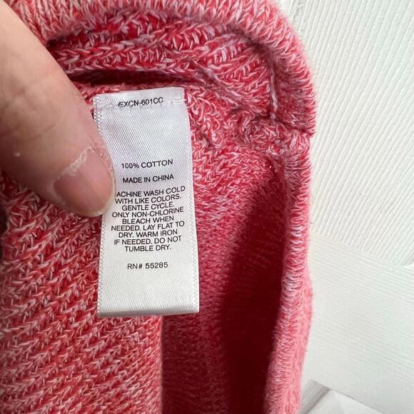 Express Knit Sweater Womans XS Red Solid Short Sleeve Spring Sweater Cotton - Picture 7 of 7